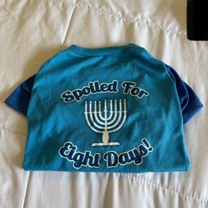 Hanukkah Pet Dog Cat Shirt Screen Printed, “Spoiled for Eight Days”
